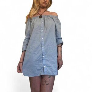 Bobbeau blue off the shoulder mini dress Size M